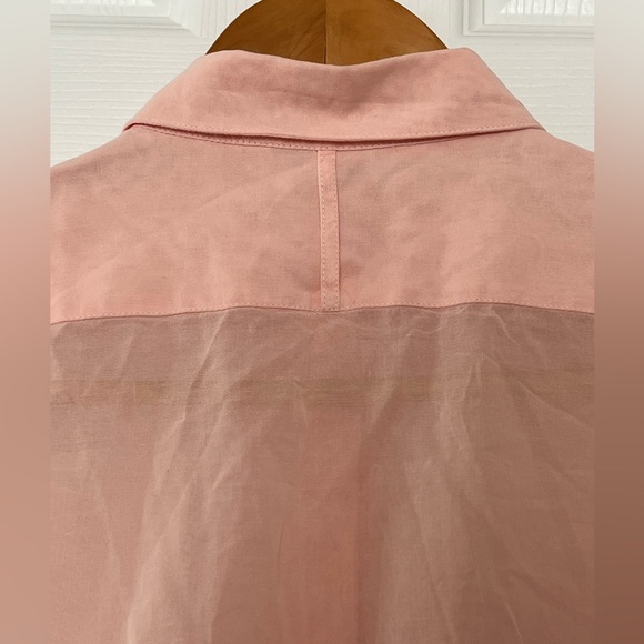 Helmut Lang Pink Cotton Sheer Button Down - Picture 4 of 6